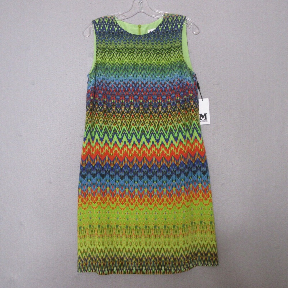 Missoni Dress 40 Shift Silk Chevron Zig Zag Stripe Geometric Sleeveless New NWT